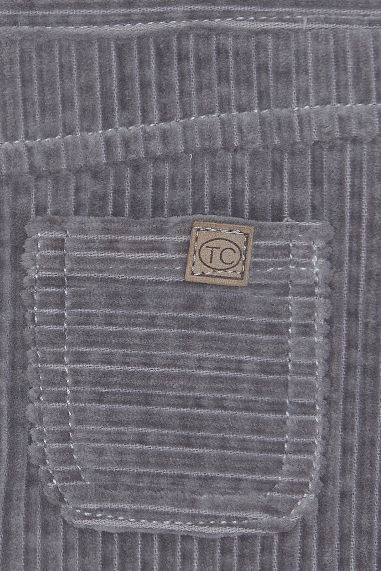 Salopette longue - Gris moyen velours côtelé