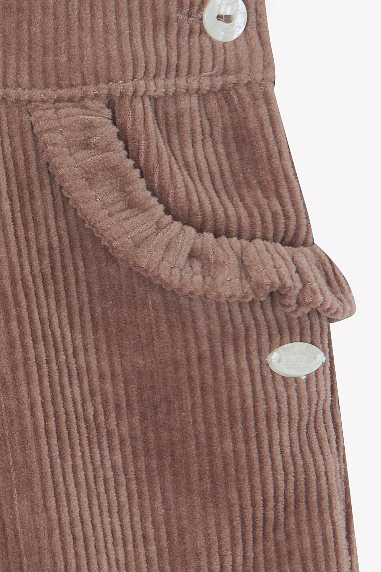 Salopette longue - Beige moyen velours côtelé