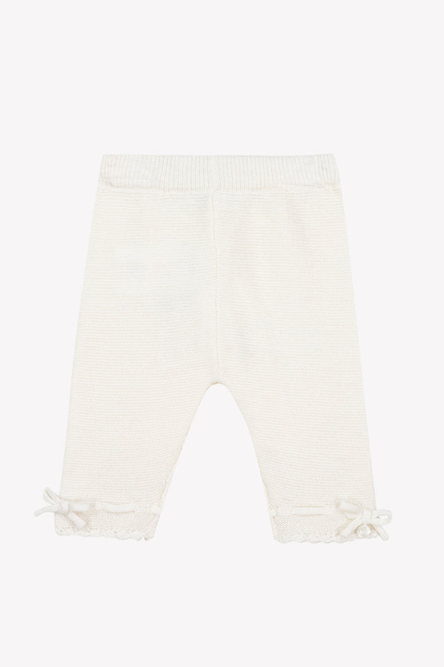 Trousers - Ecru cotton knit - Image principale