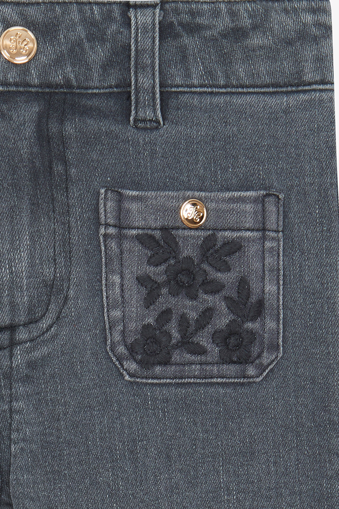 John - Grey cotton heather Embrodery