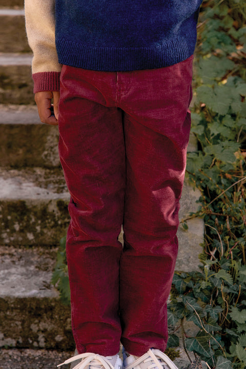 Trousers - Burgundy cotton - Image principale