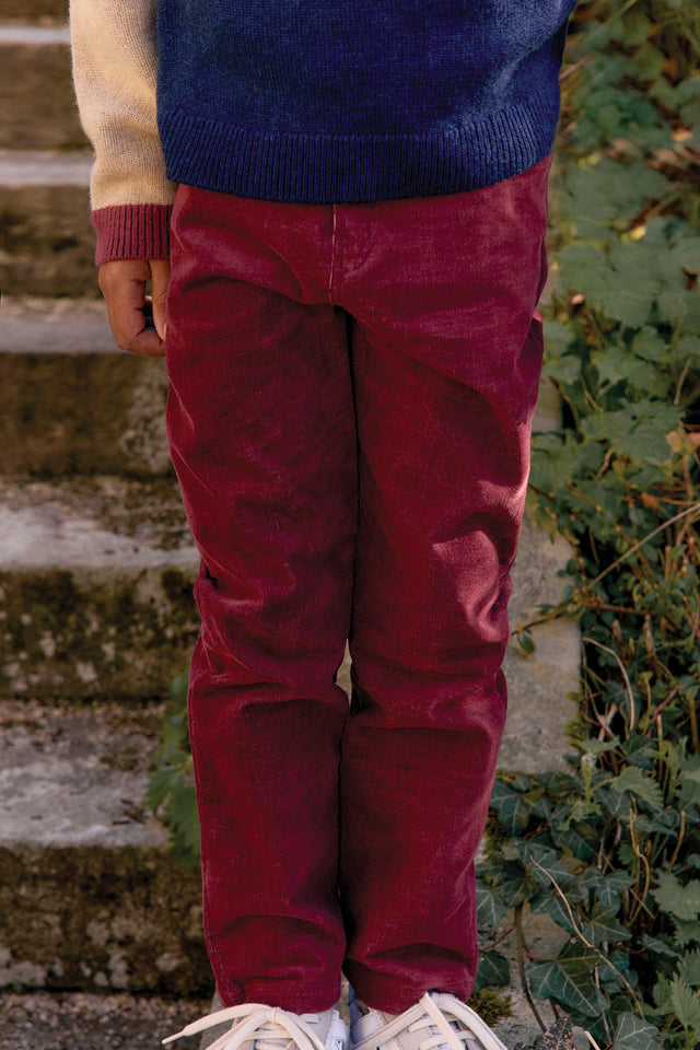 Trousers - Burgundy cotton - Image principale