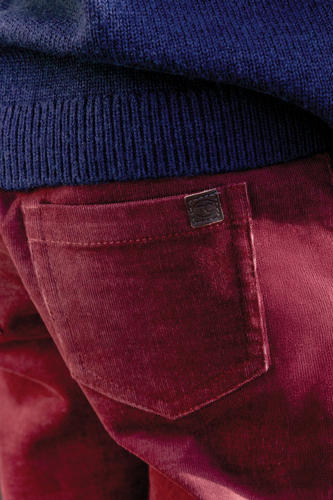 Trousers - Burgundy cotton - Image principale