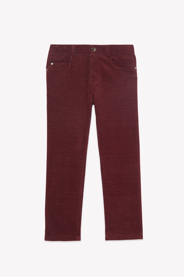 Trousers - Burgundy cotton - Image principale