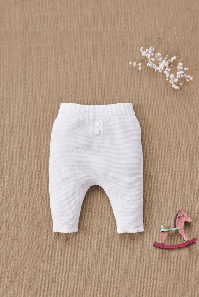 Pantalon - Ecru coton tricot - Image principale