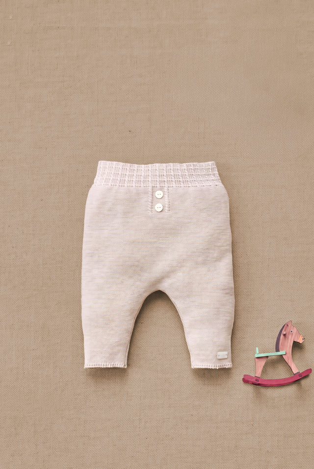 Pantalon - Beige chiné coton tricot - Image principale