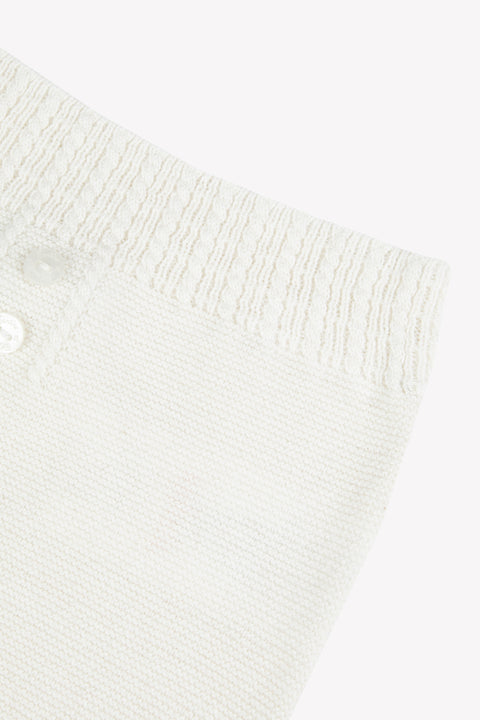 Trousers - Ecru cotton knit - Image principale