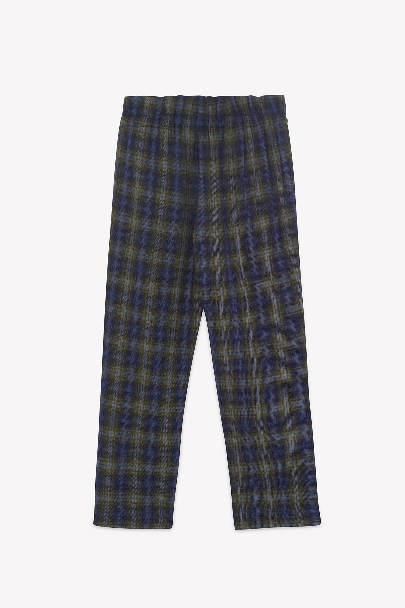 Trousers - Navy cotton Check