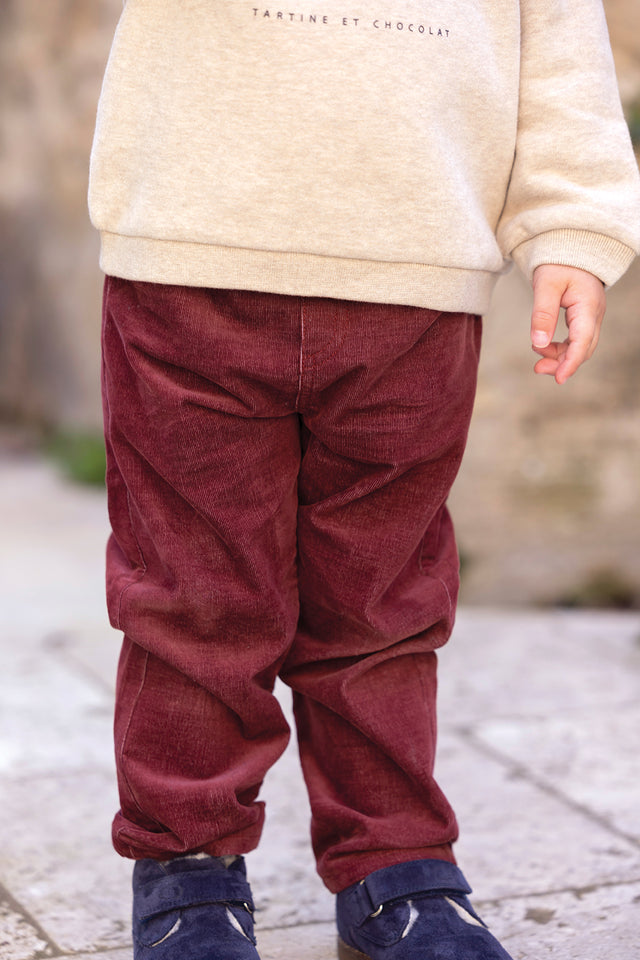 Trousers - Bordeaux Corduroy - Image principale