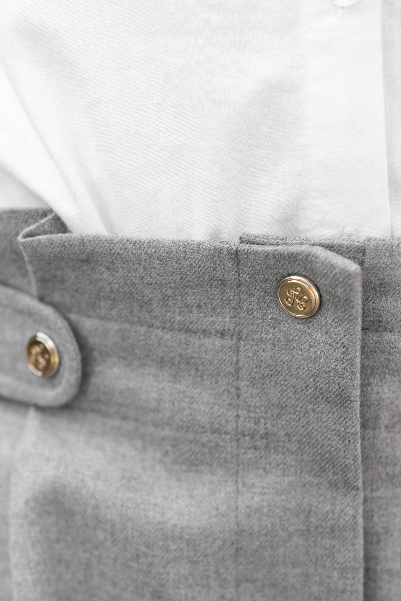 Pantalon - Gris chiné coton plis plats