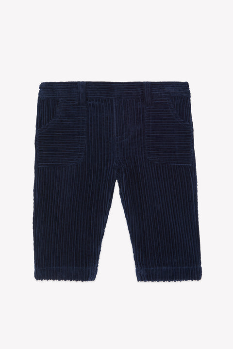 Pantalon - Azul marino algodon Pana - Image principale