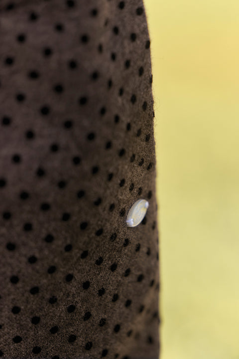 Pantalon - Brun laine motif pois - Image principale