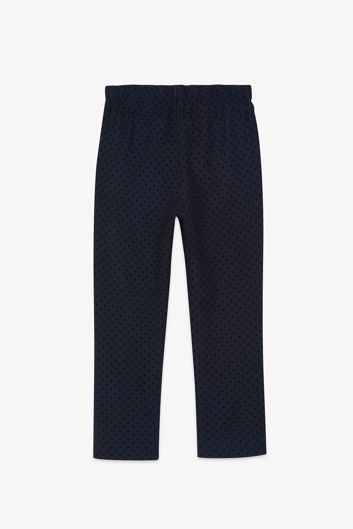 Pantalon - Marine laine motif pois