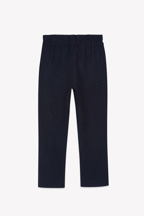 Pantalon - Marine laine motif pois - Image principale