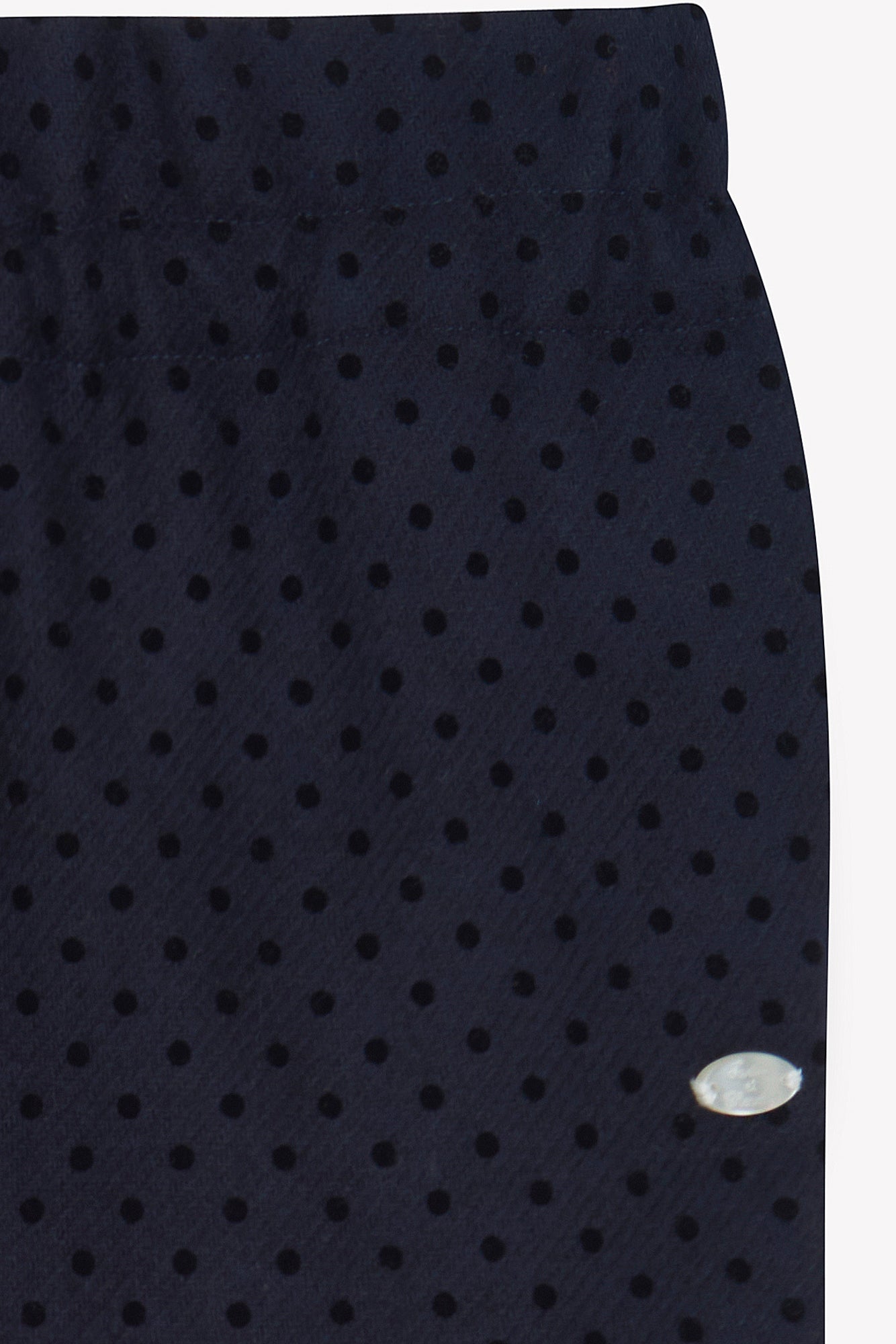 Pantalon - Marine laine motif pois