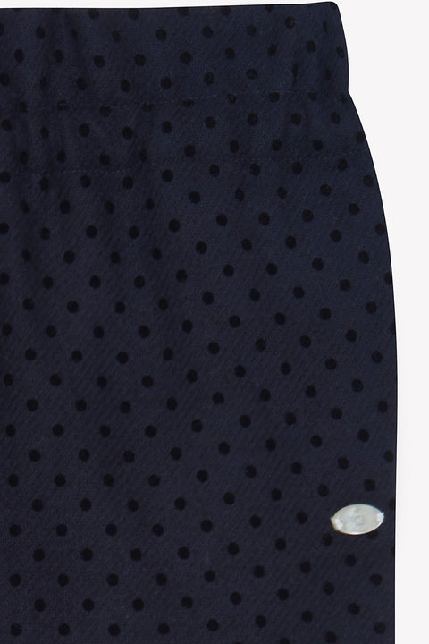 Pantalon - Marine laine motif pois - Image principale