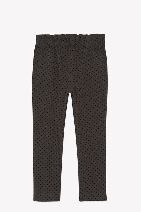 Pantalon - Brun laine motif pois - Image principale