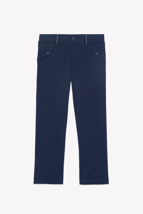 Trousers - Navy cotton Trim Belt - Image principale