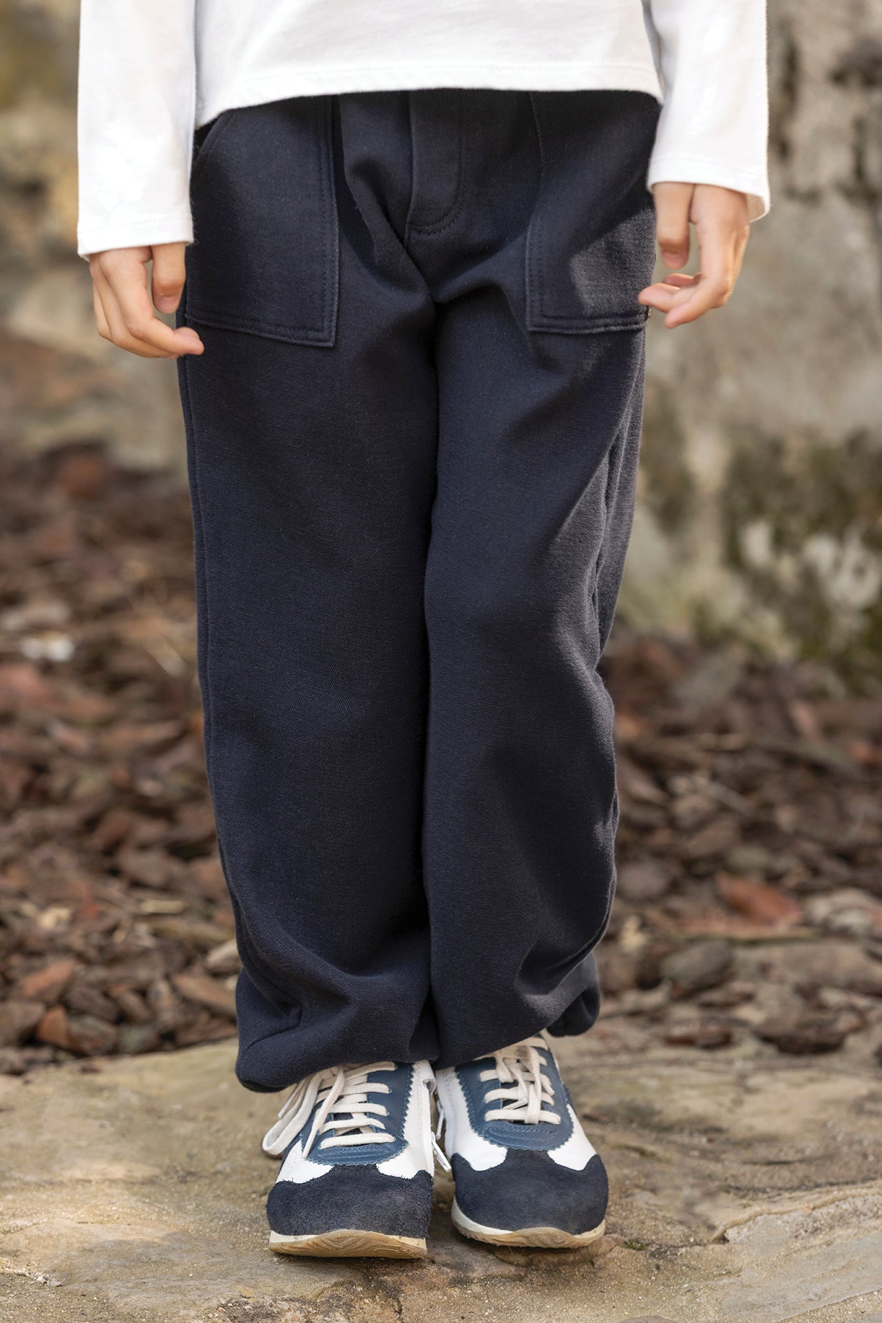 Pantalon - Azul marino algodón elástico