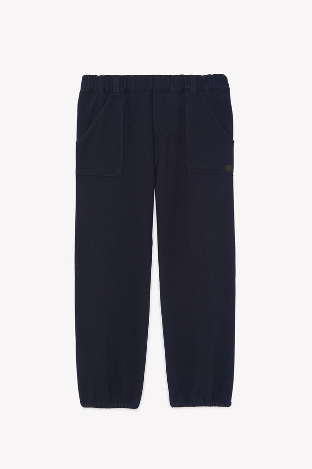 Pantaloni - Blu navy cotone elastico - Image principale