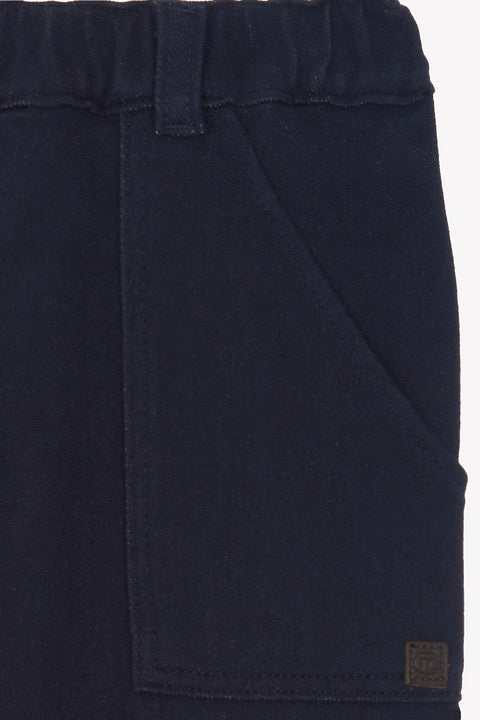 Pantaloni - Blu navy cotone elastico - Image principale