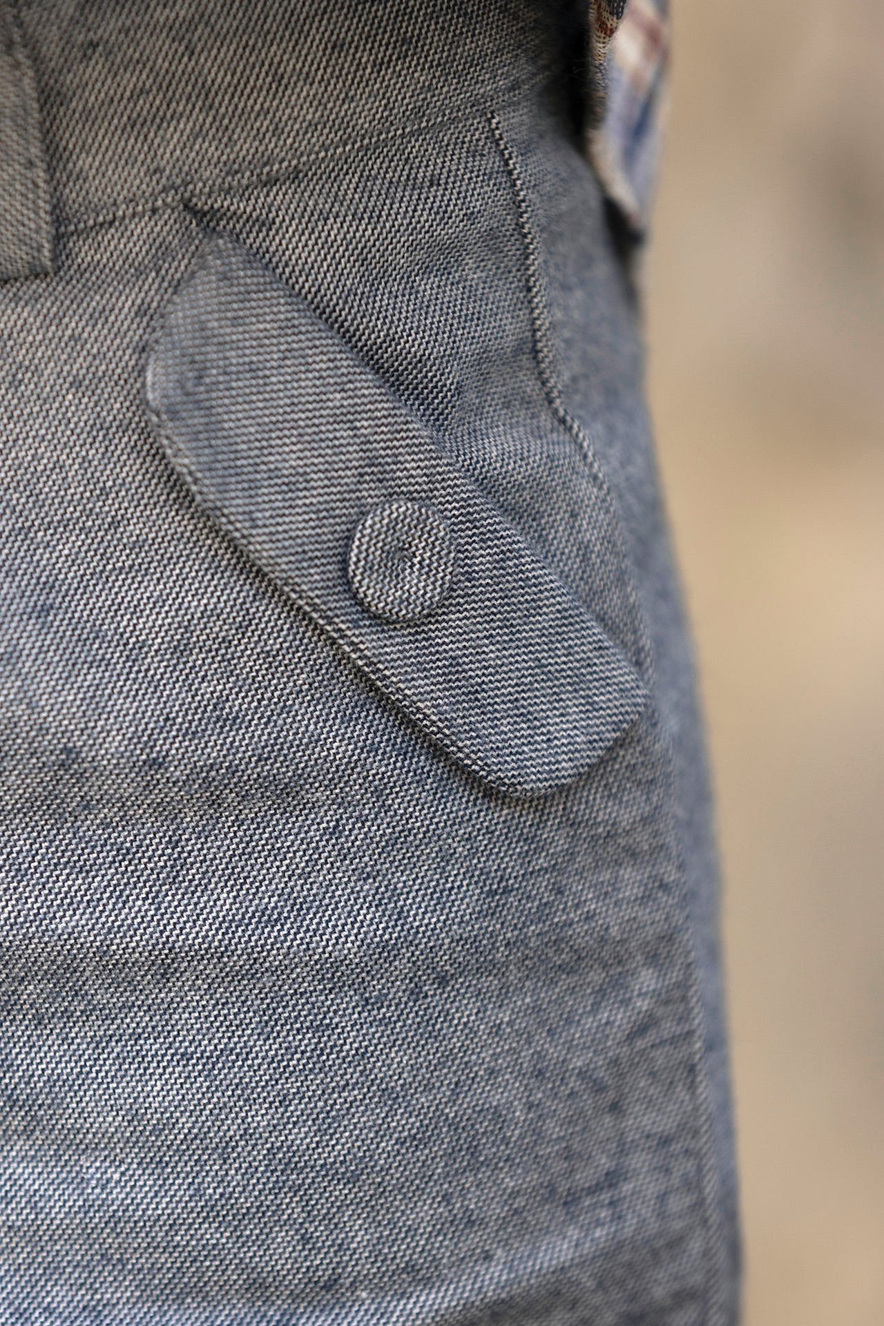Pantalon - Azul marino algodon Plisado