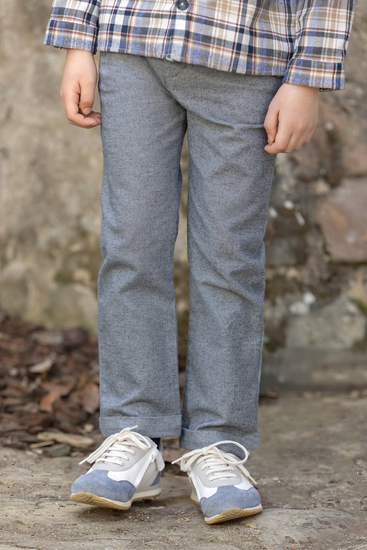 Pantalon - Azul marino algodon Plisado
