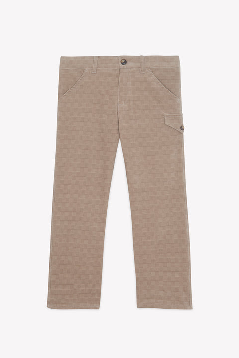 Pantaloni - Moka di cotone Scacchi - Image principale