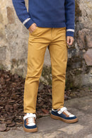 Pantaloni - Cotone testurizzato senape