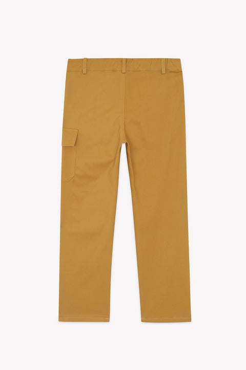 Pantalon - Algodón texturizado mostaza - Image principale