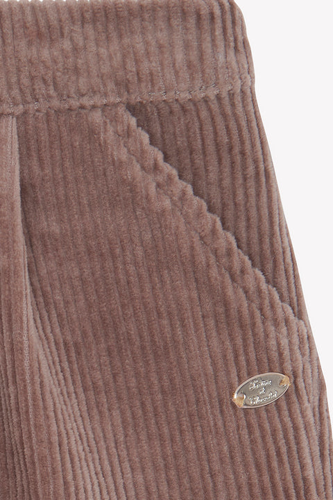 Hosen - Beige mittel Samt Falten - Image principale