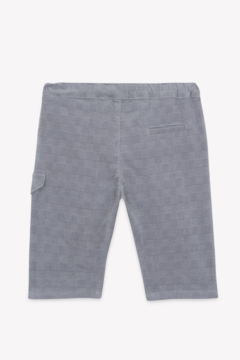 Pantalon - Gris patrón de tablero de ajedrez de algodón medio - Image principale