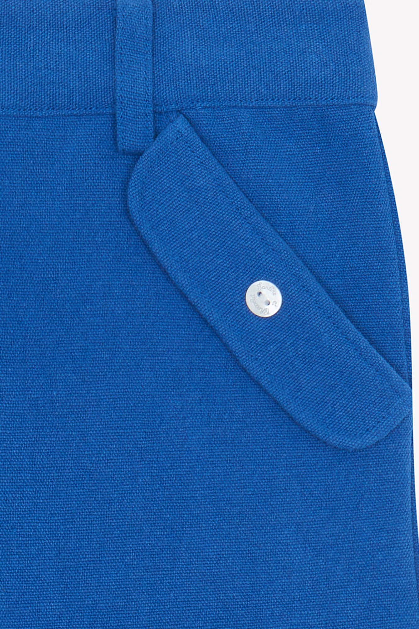 Pantalon - Bleu coton lin boutons