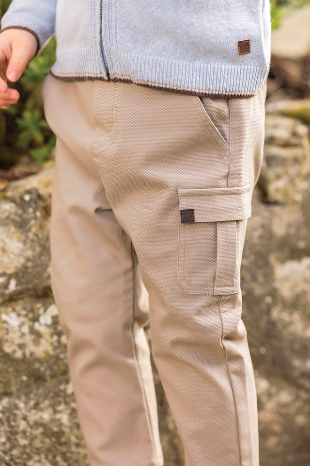 Pantalon - Acolchado de algodón moca - Image principale