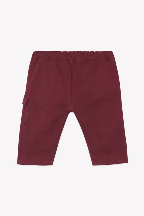 Pantalon - Acolchado de algodón burdeos - Image principale