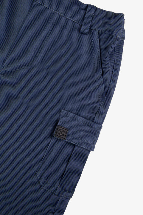 Pantalon - Piqué de algodón índigo - Image principale