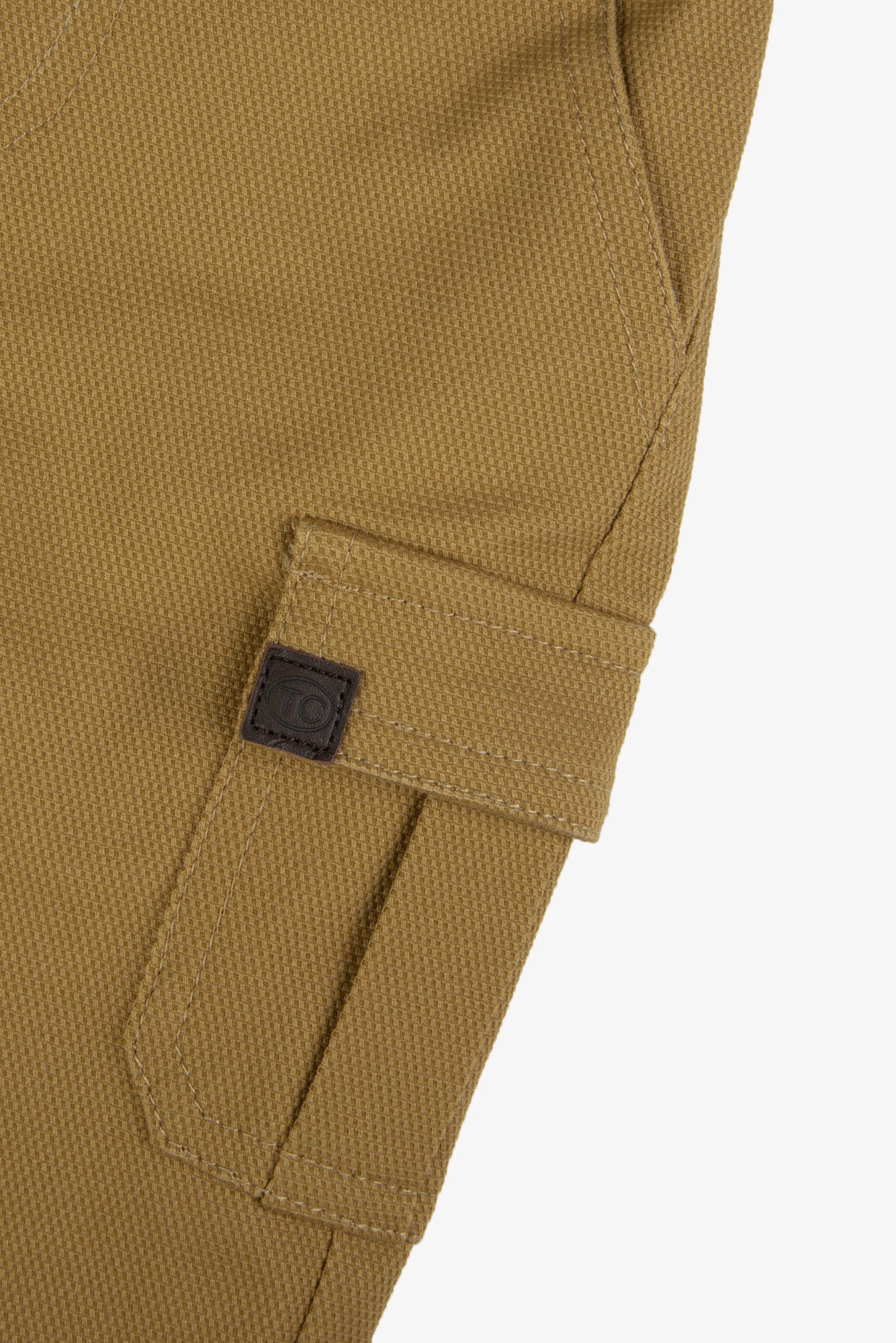 Pantalon - Piqué de algodón mostaza