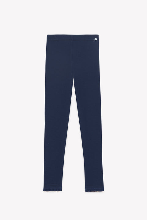 Legging - Azul marino algodon Festoneado - Image principale