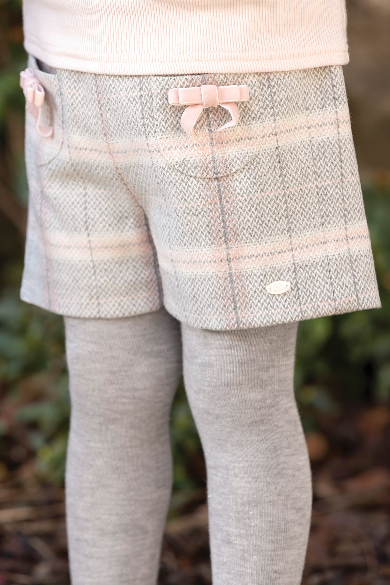 Short - Beige moyen laine carreaux