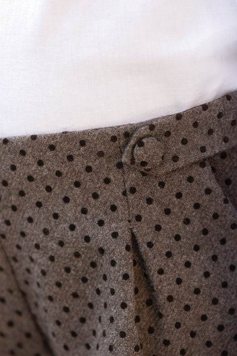 Kurze Hose  - Braun Wolle Polka-Dot-Muster - Image principale
