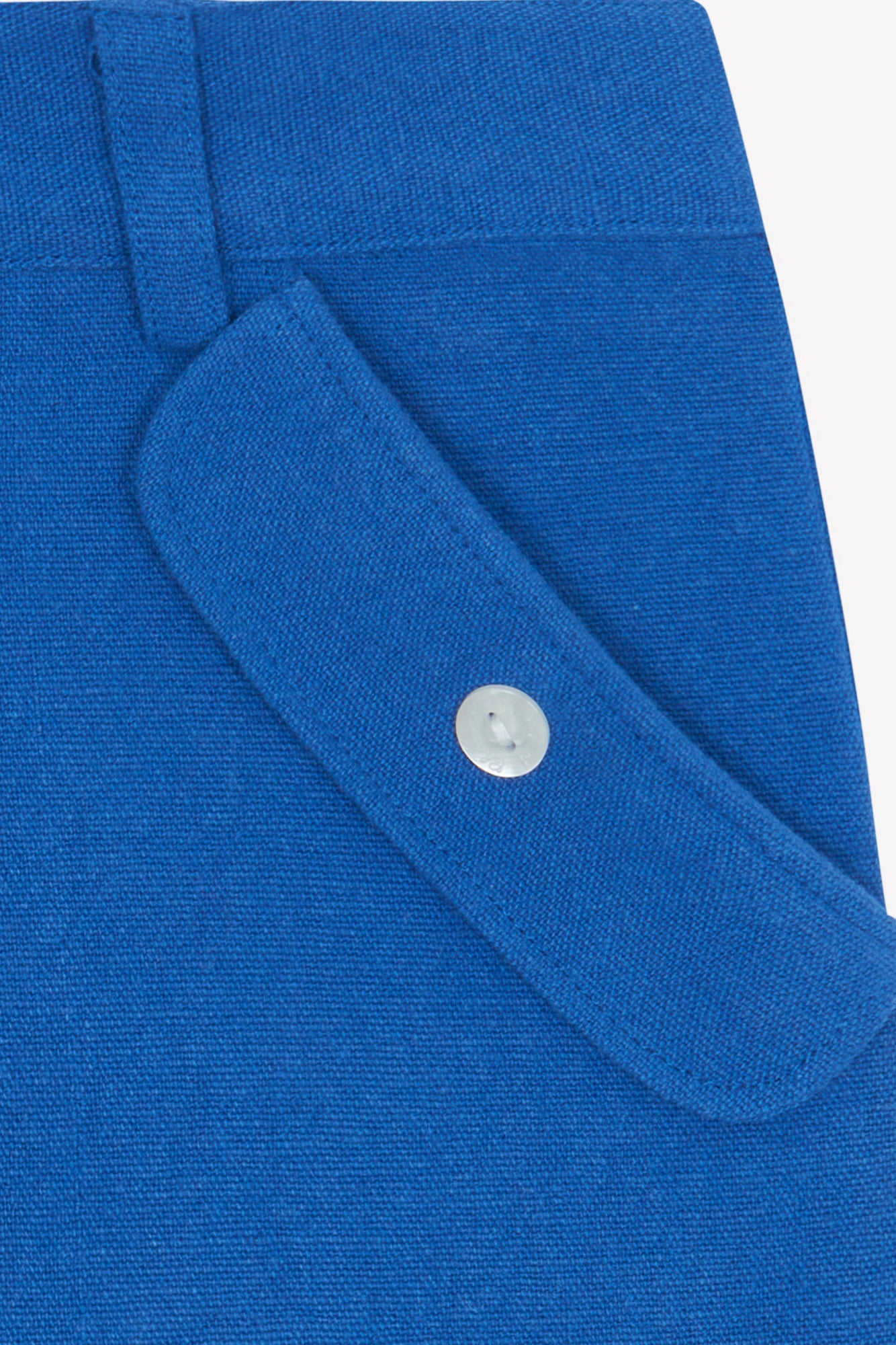 Short - Bleu coton lin boutons