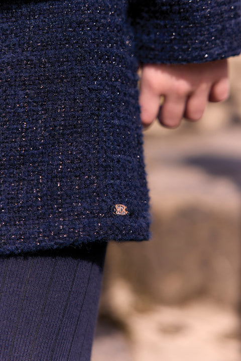 Short  - Marine tweed boutons dorés - Image principale