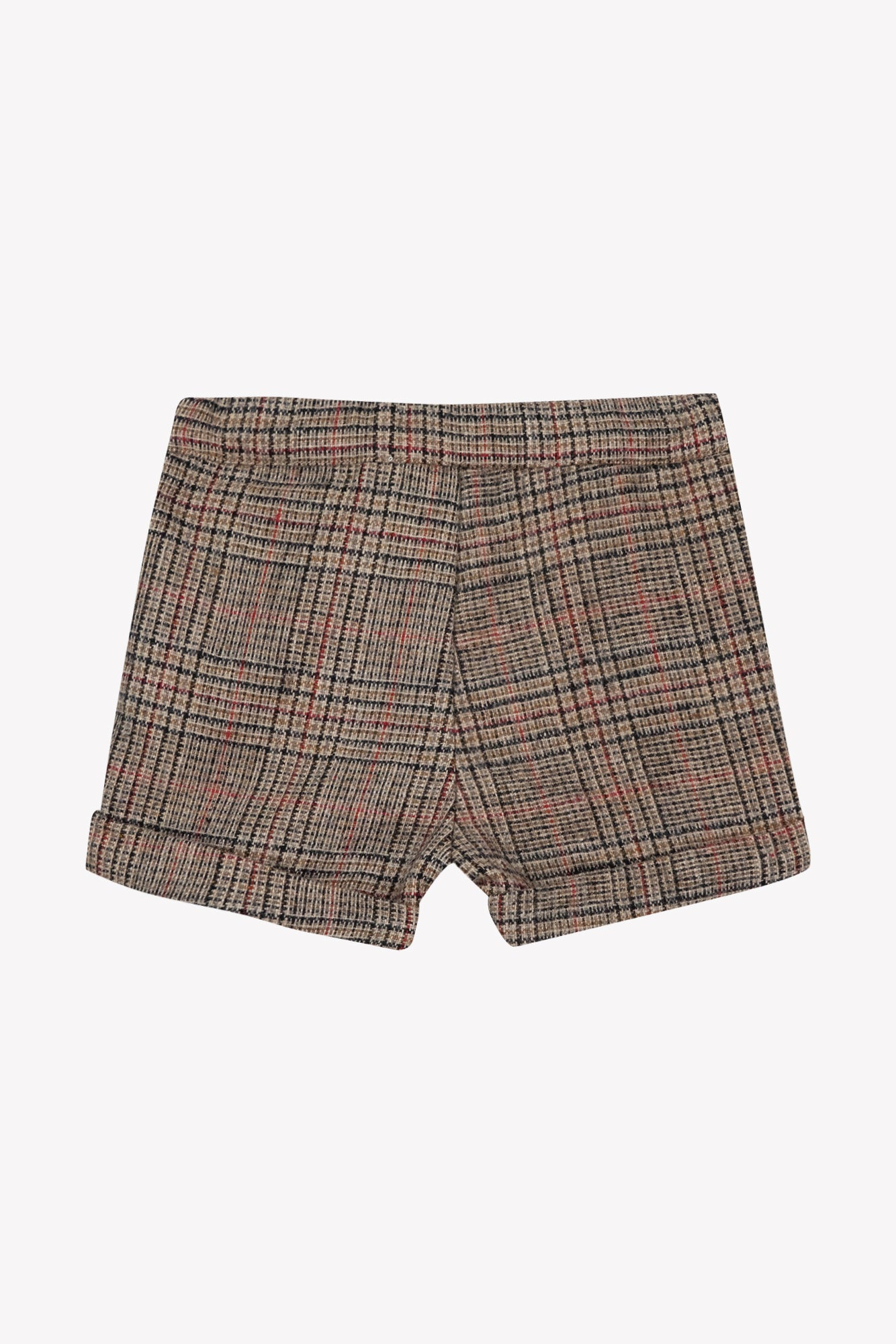 Kurze Hose - Braun Wolle Muster Karo