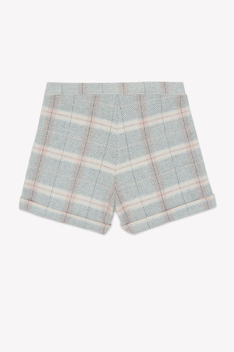 Kurze Hose  - Beige mittel Wolle Karo - Image principale