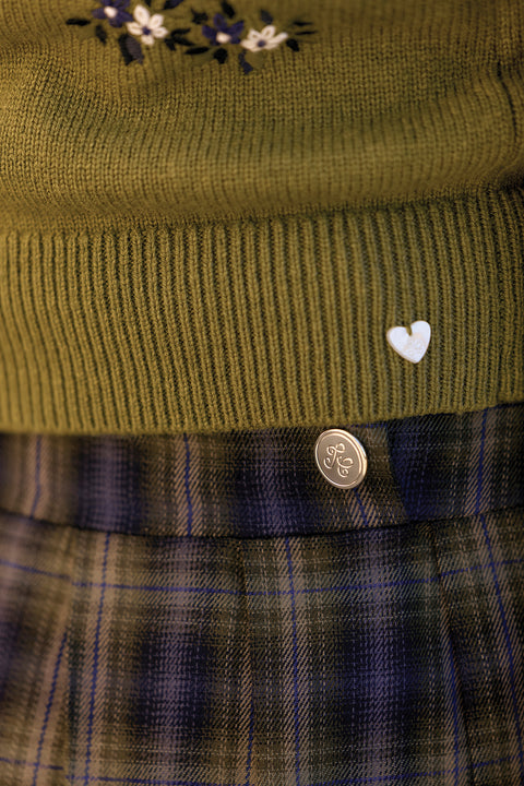 Rock - Marineblau Baumwoll-Tartan-Muster - Image principale