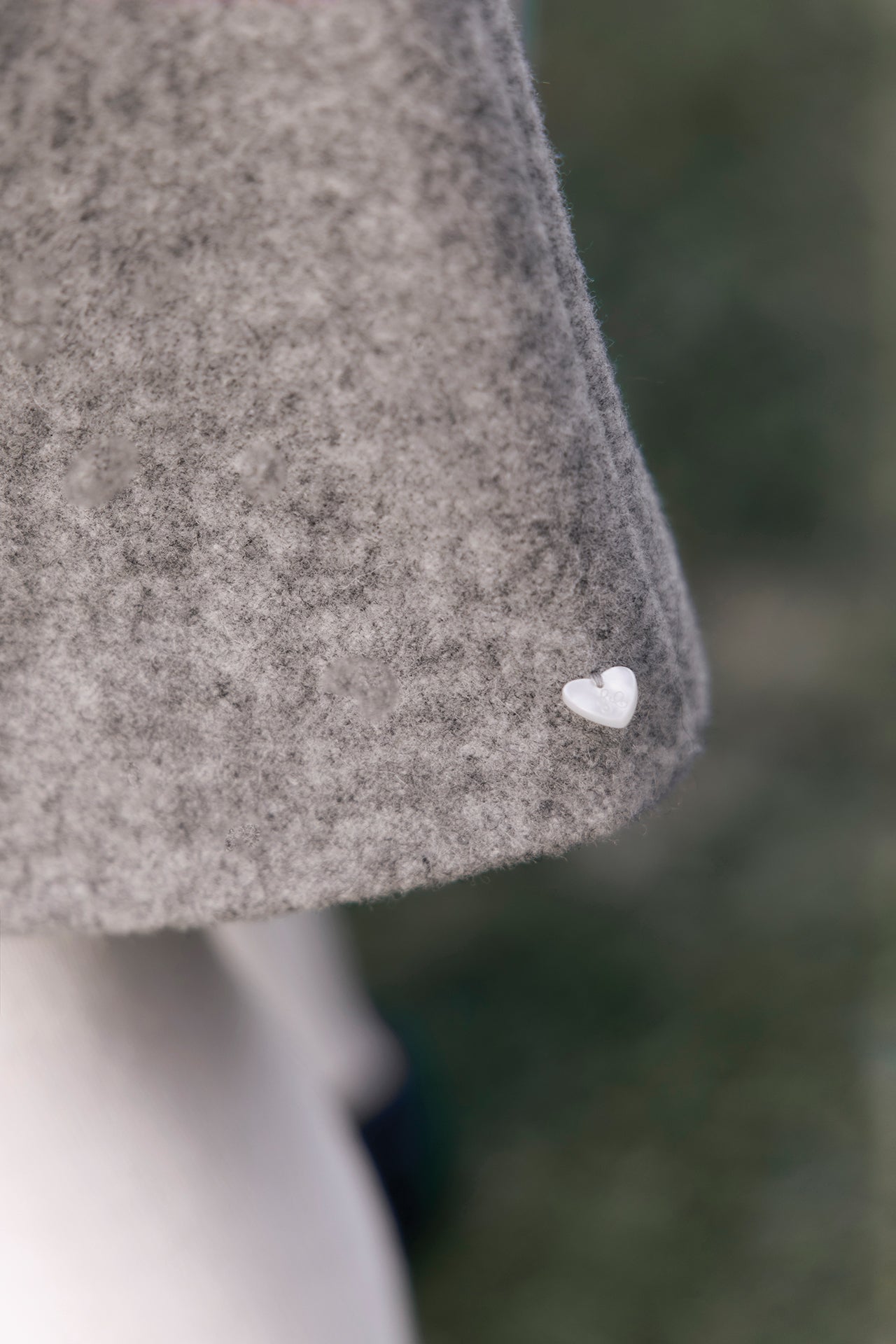 Jupe - Gris chiné laine broderie flocons