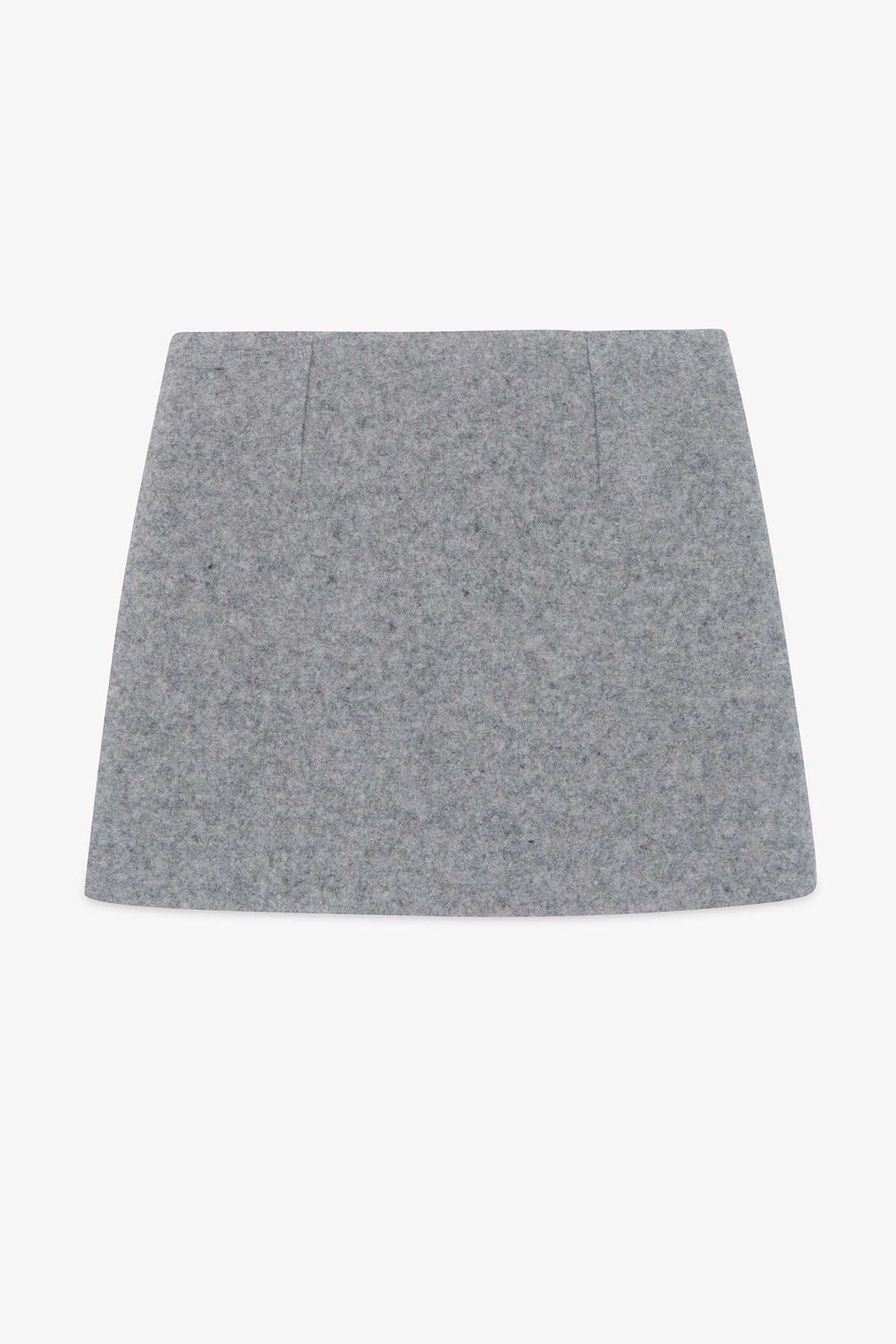 Jupe - Gris chiné laine broderie flocons