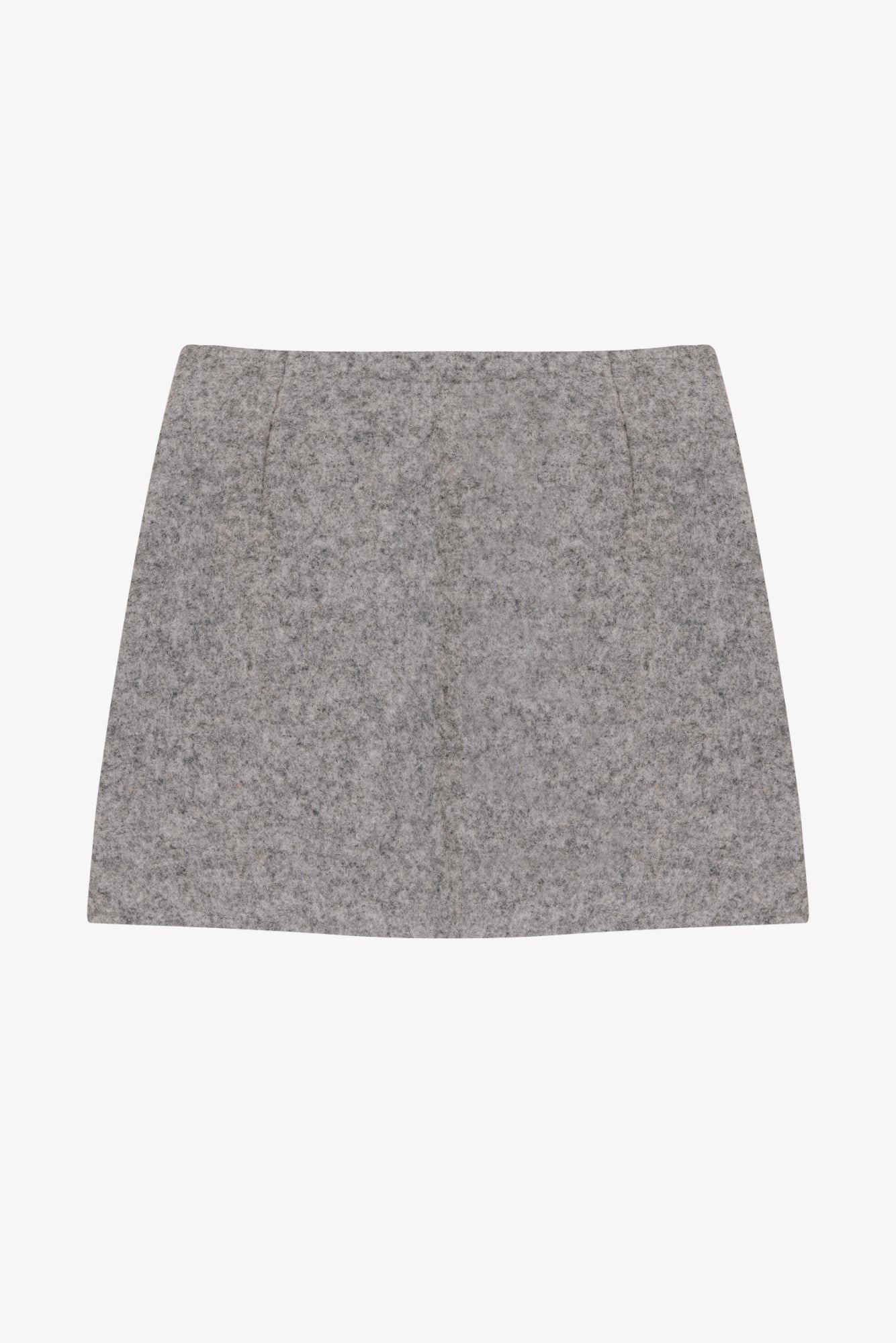 Jupe - Gris chiné laine broderie flocons