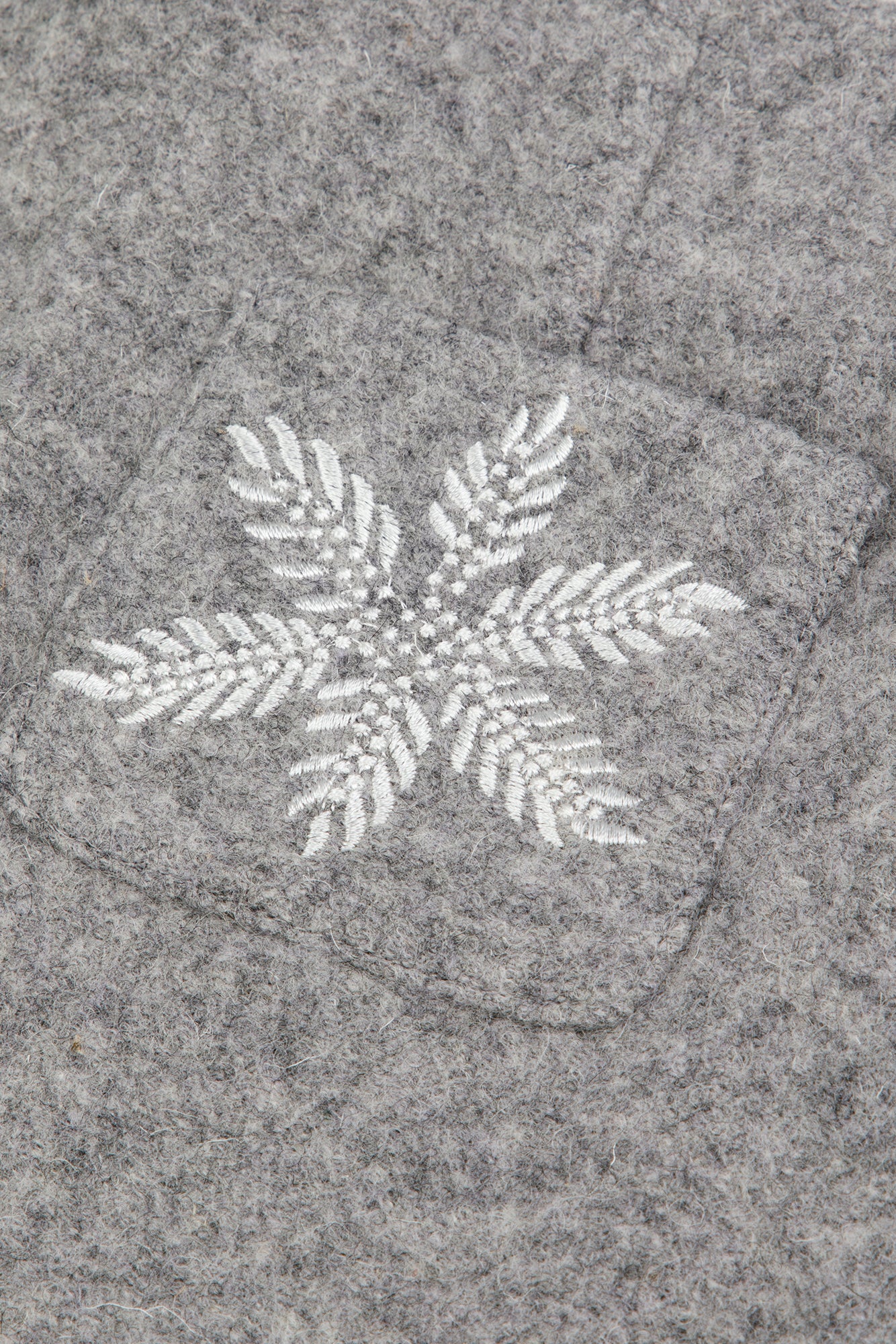 Jupe - Gris chiné laine broderie flocons
