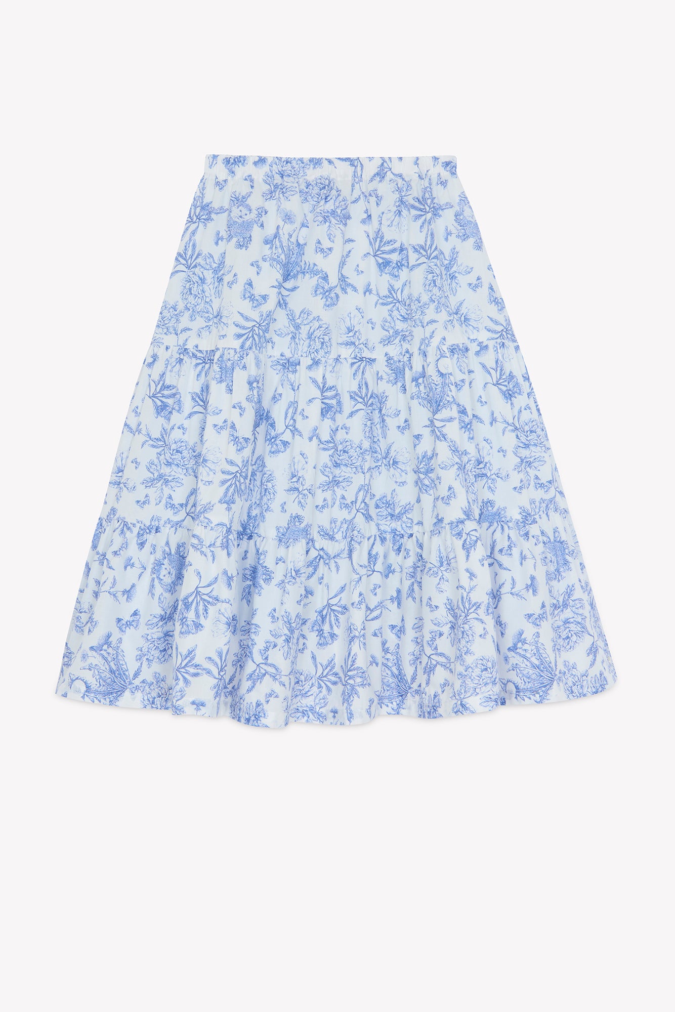 Ensemble long - Bleu coton imprimé inspiration toile de jouy